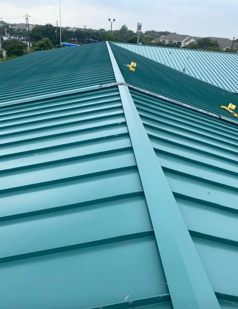 Green commercial metal roof ridge and valley for Metal Roof Repair in Claverack